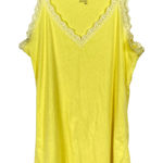 Old Navy  Y2K Womens L Yellow Lace Trim Ribbed Fitted Tank Top Preppy Layering Photo 0