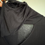 gaze sz M Black Lightweight Knit Long Sleeve Top Cowl Neck facemask Size M Photo 5