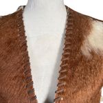Ralph Lauren Sport vintage leather vest with a natural hair on cowhide size M Photo 4