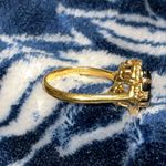 Vintage LIND Black Spinel & Diamond Gold Cocktail Ring with a quatrefoil setting Photo 8