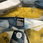 SheIn Vibrant Floral Collared Button Down Blouse Elastic Wrist Puff Shoulder Lrg Photo 11