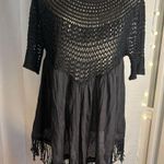 Selfie Couture Black Crochet Fringe Top Photo 0