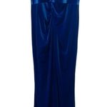 Liv Foster Velvet Strapless Gown in Canary Blue Size 14 Photo 2