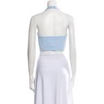 Christian LaCroix  Blue Sleeveless Button Down Cami Halter Crop Vest Tank Top 4 Photo 2