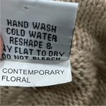 Storybook Knits Floral Contemporary Knit Long Cardigan Sweater Medium M Tan Photo 6