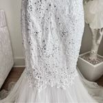 Sherri Hill  White Lace Rhinestone Mermaid Wedding Gown Photo 9
