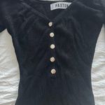Akira Black Long Sleeve Ribbed BodySuit Photo 1