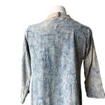 Vintage THRILL Lightweight Acid Wash Denim Duster Fringe Edges Hippie Festival Blue Size XL Photo 7