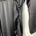 ZARA  Woman’s Ruched Skirt Satin Effect Dress Black Size Small Photo 6