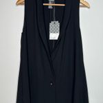 Lilith Paris NWT Black One Button Sleeveless Long Maxi Vest Size Medium Photo 4