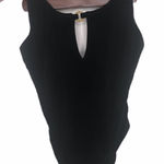 Athena Vintage Ruched Ribbed Low Back Keyhole Swimsuit 6 Crinkle Swim One Piece‎ Black Photo 0