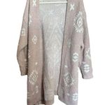 Savanna Jane Cardigan Womens Large Multicolor Boho Print Chunky Open Duster Photo 0