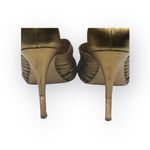 Neiman Marcus π€ T-Strap Stiletto Heeled Sandal π€ Metallic Gold Leather π€ 8M Photo 5