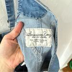 American Rag  Light Wash Embroidered Red Blue White Shortall Overalls Photo 4