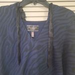 Victoria's Secret Women's Victoria Secret Blue and Black Tiger Striped Hoodie Photo 1