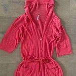Free People  sheernpink hoodie hooded linen cardigan Photo 0
