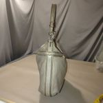 Coach Colette Magenta Large Beige Leather Tote Bag Blue Interior Silver Hardware Photo 11