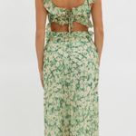 Here Comes the Sun Second Chances Ruffle Trim Maxi Dress Flowers Green NWT Size M Photo 1