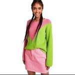 Victor Glemaud For Target Skirt 6 Pinstripe High Rise Mini Jean Skirt Pink NWT Photo 2