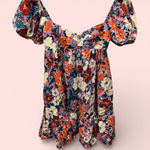 VICI Cute floral linen blend puff sleeve babydoll off the shoulder mini dress Photo 0