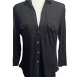 James Perse Standard Black Button Front Shirt Top Size 3 (Large) Made in USAa Photo 0