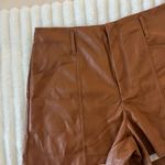 A New Day High Waist Tan Leather Shorts Photo 3