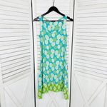 Vintage Loco Lindo Y2K Multi Print Scarf Hem Slip Dress Teal White Green Small Blue Photo 7