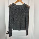 Lucky Brand NEW  Knit Gorgeous Black White Silver Metallic  Sweater Size M Photo 5