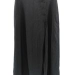 DKNY 100% Linen Black A-Line Midi Skirt WhimsiGoth Dark Romantic Chic 14 Photo 0