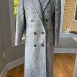 Vintage Bert Newman Petites Gray White Check Wool Full Length Dress Coat Sz 10P Photo 13