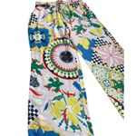 Anthropologie  Maeve Colorful Straight-Leg Pull-On Silk Pants Size‎ Medium Photo 7