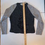 Cousin Johnny grey wool sweater with black beading and embroidery. Size S. EUC. Gray Photo 11