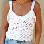 VICI White Crochet Tank Photo 0