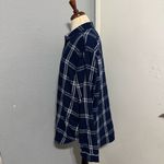 Jachs  Girlfriend Plus Women Dark Blue Checkered Fannel Buttondown Shirt Size 2X Photo 5