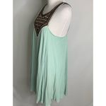 Umgee  Sleeveless Mint Green Bead & Metallic Detail Short Shift Dress S Photo 6