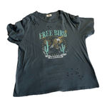 The Post Freebird Distressed Over Sized Tee Shirt Size M/L Blue Unisex Size L Photo 0