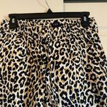 J.Crew Factory size 2 cheetah print linen blend summer lightweight pants white Photo 4