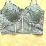 Say What? Say What Pastel Blue Corset Crop Top Medium Photo 1