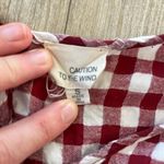 Caution to the Wind Womens Red/White Plaid Ruffle Blouse - S Photo 5