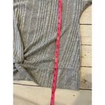 Luxulogy Grey Ribbed Short Sleeve Sweater Button Detail Women Size Large L Gray Photo 7