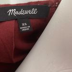 Madewell Rusted Burgundy Red Embroidered Tie Puff Sleeve Babydoll Dress Photo 7