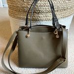 ALDO Handbag, olive with snake skin handle.  brand. 10W by 9H. Like NEW. Photo 0