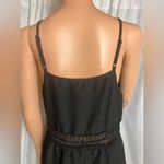 Women’s Mini Lace, Ruffles, Black, Size XL Dress Lined With Adjustable Straps Black Photo 7