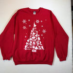 Star Wars  Christmas Tree Red Crewneck Sweatshirt Holiday XL Photo 0
