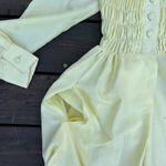 Yellow Vintage 70s Glen of Michigan Maxi Dress w/ Ruffled Stretch Button Up Top Photo 4