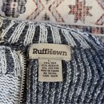 Ruff Hewn  Silk Blend Full Zip Raw Hem Sweater Two-Tone Gray Women’s Size Large Photo 6