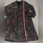 Torrid Black Red Floral Sequins Open Front Long Kimono Jacket Holiday NYE - 1X Photo 8