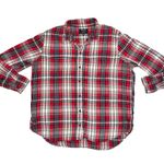 Madewell  Red Plaid Flannel Classic Ex-boyfriend Oversized Shirt size Medium Photo 4