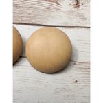 Vintage Clip On Earrings Light Wood Tone *DAMAGED* One Clip Won't Open Tan Photo 3