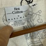 Hot Cotton vintage linen short sleeve, black & white print, button down shirt. M Size M Photo 4